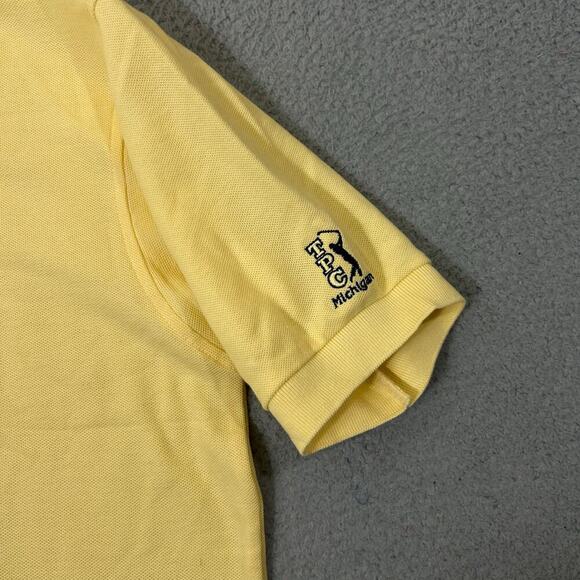 Izod Club‎ Polo Men S Yellow Short Sleeve Collared Polo Shirt Preppy Nerdy NEW - Picture 5 of 13